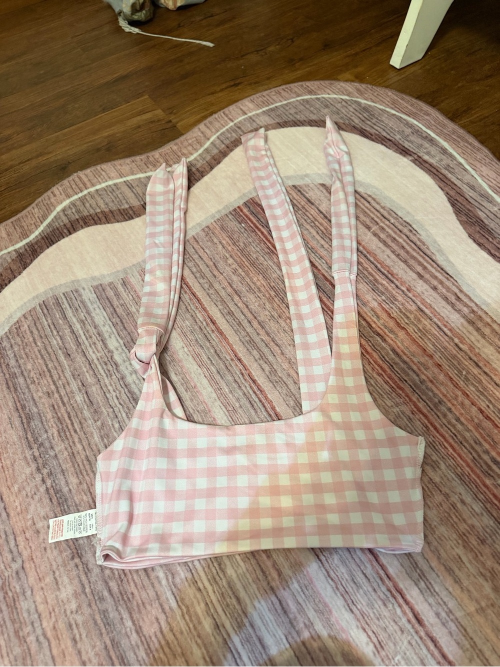 Princess Polly pink gingham bathing suit top